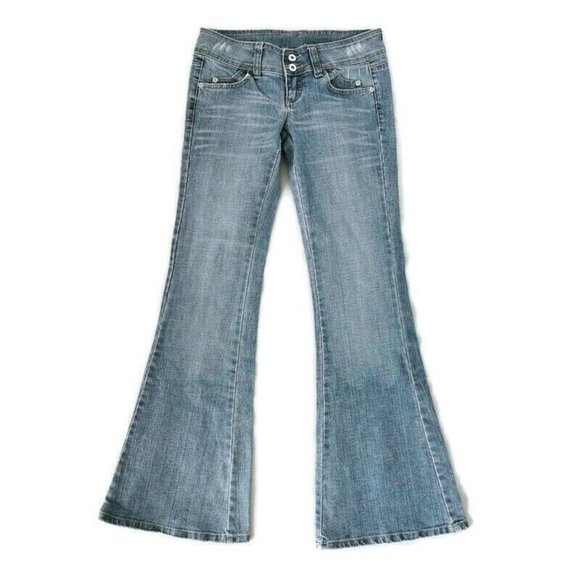 Topshop Denim - TOPSHOP MOTO Blue Flared Bootcut Jeans Pockets Size 28/34 Womens W30 L31.5